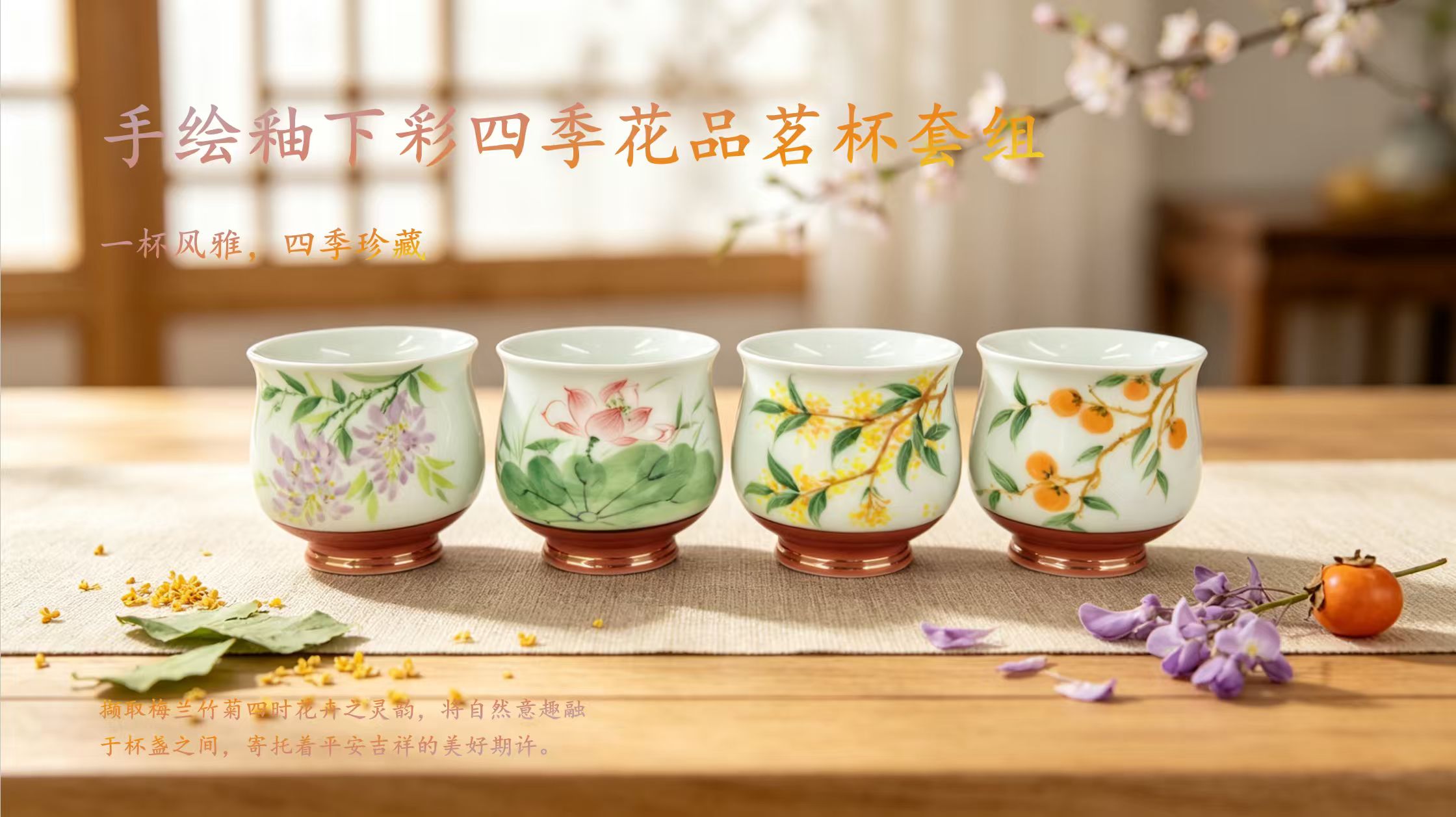 四季华杯手绘套组